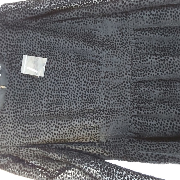 Express- Black Swiss Dot texture Semi Sheer Dress Mod edgy Whimsical Sz.L - Picture 4 of 13